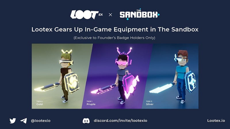 Lootex Joins Metaverse by Building its Avatar Equipment in The Sandbox